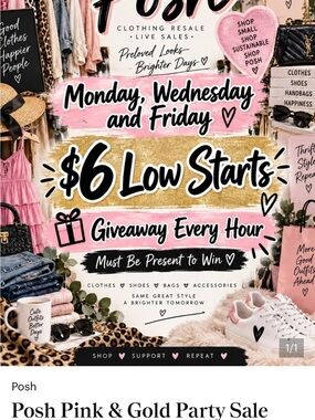 Posh Pink & Gold Giveaway Sale Sign